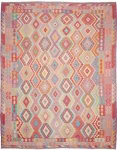 Tappeto Kilim Geometrico Rosa Antico Multicolore 306x383 Cm