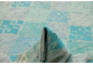 Tappeto Kilim Geometrico Turchese Azzurro 305x399 Cm