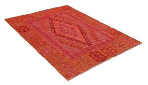 Tappeto Kilim Geometrico Rosso Arancione 130x174 Cm