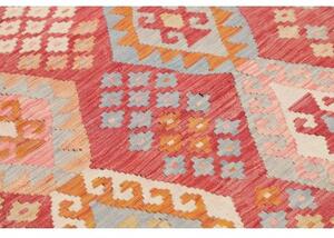 Tappeto Kilim Geometrico Rosso Multicolore 120x178 Cm