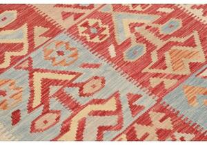 Tappeto Kilim Geometrico Avorio Rosso 123x177 Cm