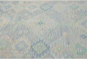 Tappeto Kilim Geometrico Azzurro Beige 199x293 Cm