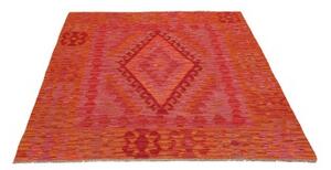 Tappeto Kilim Geometrico Rosso Arancione 130x174 Cm