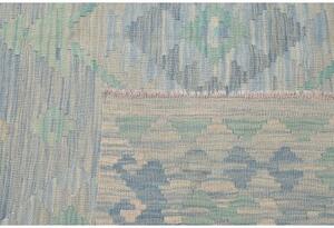 Tappeto Kilim Geometrico Azzurro Beige 199x293 Cm