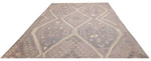 Tappeto Kilim Geometrico Tortora Beige 249x339 Cm