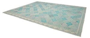 Tappeto Kilim Geometrico Turchese Azzurro 305x399 Cm