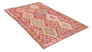 Tappeto Kilim Geometrico Rosso Multicolore 120x178 Cm