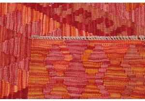 Tappeto Kilim Geometrico Rosso Arancione 130x174 Cm