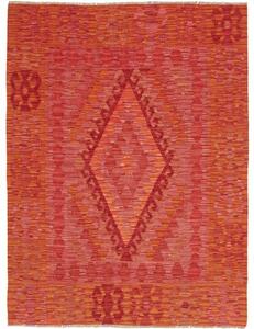 Tappeto Kilim Geometrico Rosso Arancione 130x174 Cm