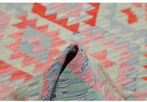Tappeto Kilim Geometrico Verde Acquamarina Rosso Mattone 105x147 Cm