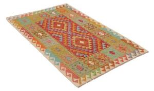 Tappeto Kilim Geometrico Multicolore Beige 101x156 Cm