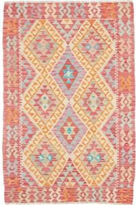 Tappeto Kilim Geometrico Rosso Arancione 98x146 Cm