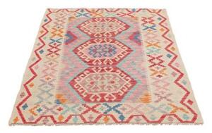 Tappeto Kilim Stilizzato Avorio Rosso 105x141 Cm