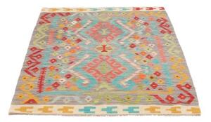 Tappeto Kilim Geometrico Grigio Azzurro 105x139 Cm