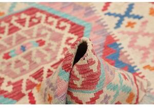 Tappeto Kilim Stilizzato Avorio Rosso 105x141 Cm