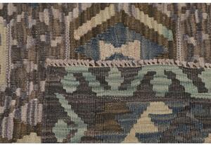 Tappeto Kilim Geometrico Marrone Verde Acqua 109x144 Cm