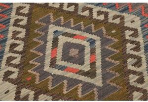 Tappeto Kilim Geometrico Marrone Scuro Beige 105x146 Cm