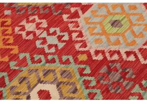 Tappeto Kilim Stilizzato Rosso Multicolore 106x144 Cm