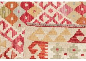 Tappeto Kilim Geometrico Avorio Rosso 105x144 Cm