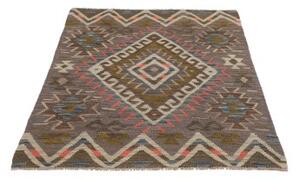 Tappeto Kilim Geometrico Marrone Scuro Beige 105x146 Cm