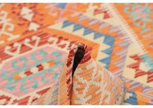 Tappeto Kilim Geometrico Arancione Rosso Mattone 101x139 Cm