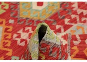 Tappeto Kilim Stilizzato Rosso Multicolore 106x144 Cm