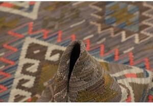Tappeto Kilim Geometrico Marrone Scuro Beige 105x146 Cm