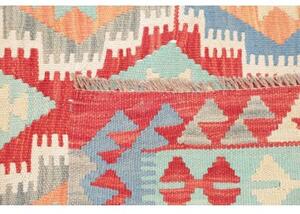 Tappeto Kilim Geometrico Rosso Azzurro 109x168 Cm
