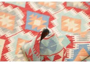 Tappeto Kilim Geometrico Rosso Azzurro 109x168 Cm