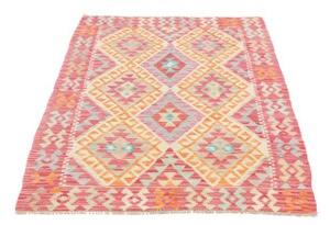 Tappeto Kilim Geometrico Rosso Arancione 98x146 Cm