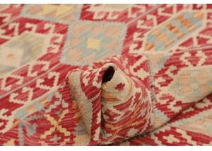 Tappeto Kilim Geometrico Rosso Beige 133x182 Cm