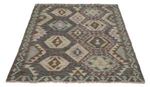 Tappeto Kilim Geometrico Marrone Verde Acqua 109x144 Cm