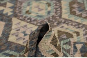 Tappeto Kilim Geometrico Marrone Verde Acqua 109x144 Cm