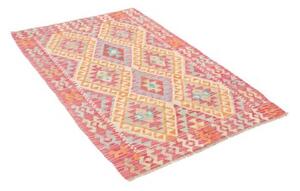 Tappeto Kilim Geometrico Rosso Arancione 98x146 Cm