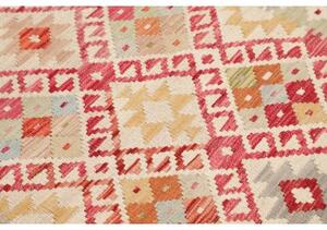 Tappeto Kilim Geometrico Avorio Rosso 105x144 Cm