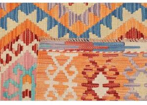 Tappeto Kilim Geometrico Arancione Rosso Mattone 101x139 Cm