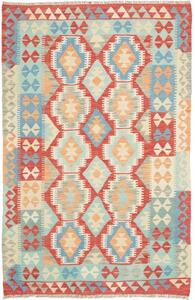 Tappeto Kilim Geometrico Rosso Azzurro 109x168 Cm