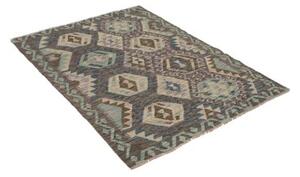 Tappeto Kilim Geometrico Marrone Verde Acqua 109x144 Cm