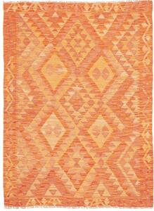 Tappeto Kilim Geometrico Arancione Beige 100x136 Cm