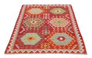 Tappeto Kilim Stilizzato Rosso Multicolore 106x144 Cm