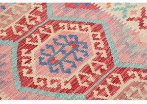 Tappeto Kilim Stilizzato Avorio Rosso 105x141 Cm