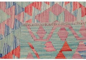 Tappeto Kilim Geometrico Verde Acquamarina Rosso Mattone 105x147 Cm