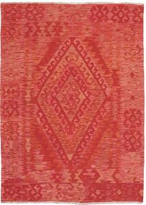 Tappeto Kilim Geometrico Rosso Arancione 128x172 Cm
