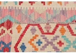 Tappeto Kilim Stilizzato Avorio Rosso 105x141 Cm