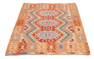 Tappeto Kilim Geometrico Arancione Rosso Mattone 101x139 Cm