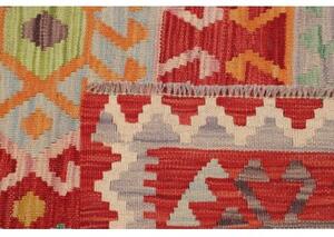 Tappeto Kilim Stilizzato Rosso Multicolore 106x144 Cm