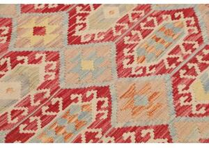 Tappeto Kilim Geometrico Rosso Beige 133x182 Cm