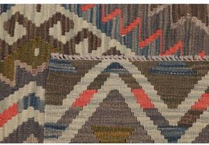 Tappeto Kilim Geometrico Marrone Scuro Beige 105x146 Cm