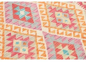 Tappeto Kilim Geometrico Rosso Arancione 98x146 Cm