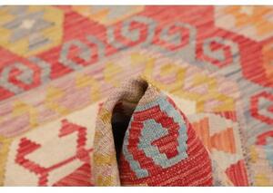 Tappeto Kilim Stilizzato Rosso Avorio 104x146 Cm